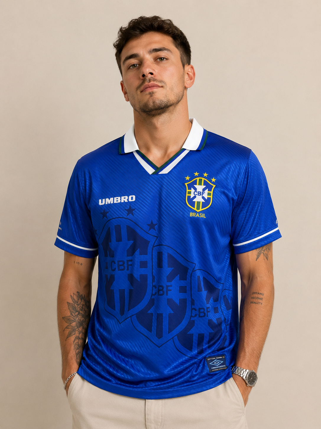 Camisa Retrô Seleção Brasileira 1994 Azul
